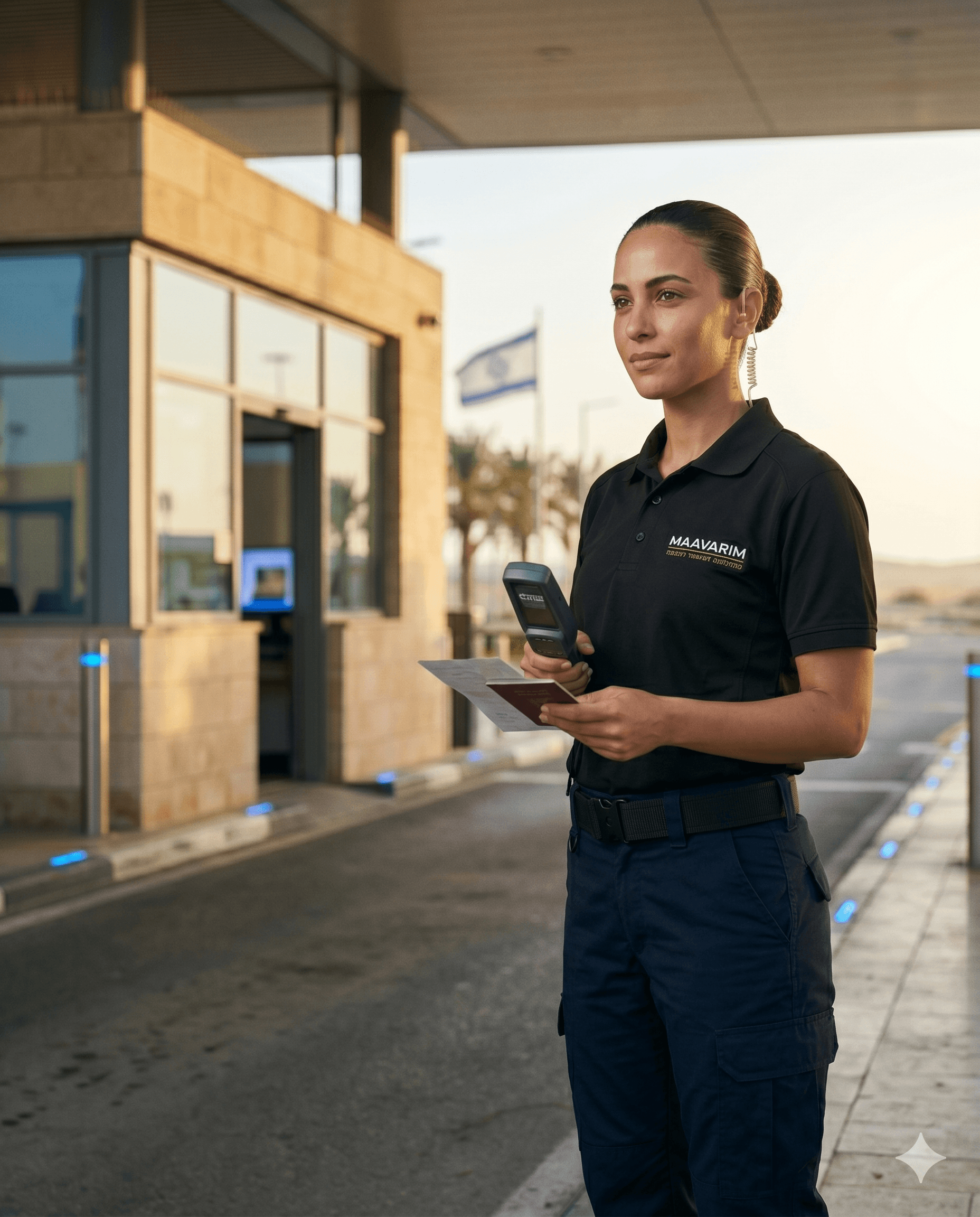 בודקת ביטחונית במעברי הגבול